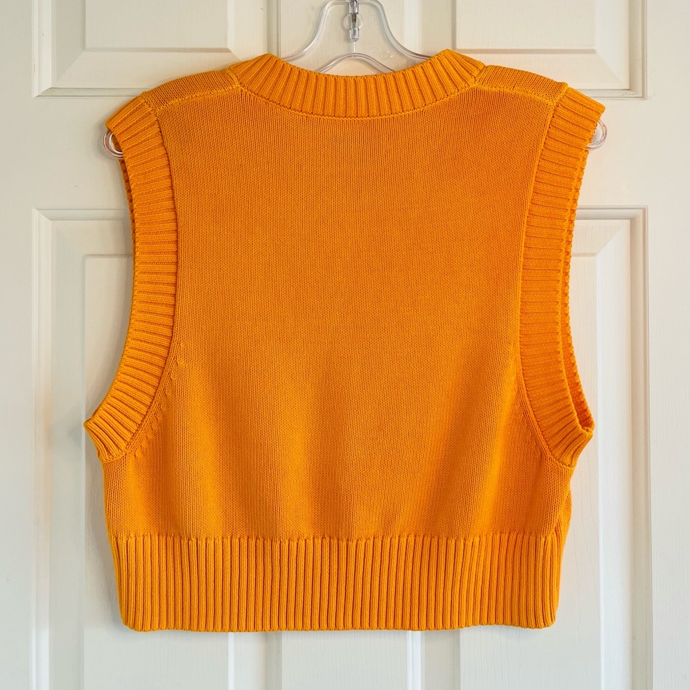 sold TNA Aritzia Orange Marcy Sweater Vest Small - Picture 8 of 11